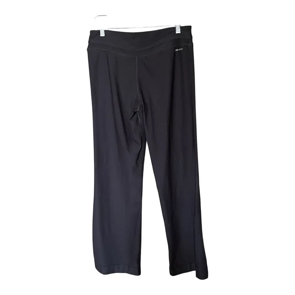 Nike Dri-Fit Dark Gray Pull-On Wide-Leg Yoga Athleisure Pants Size Medium